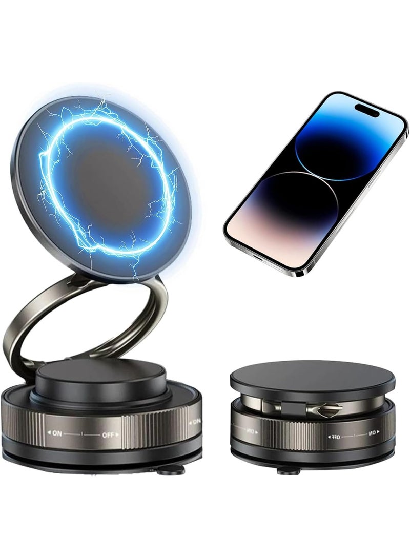 360-degree magnetic mobile phone holder, foldable hands-free magnetic mobile phone holder, multi-functional suction mobile phone holder for smooth surfaces, mirrors, gyms, showers, and indoors - Image 1